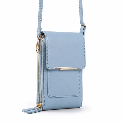 Crossbody Bag Touchscreen Window Two-Way Zipper Adjustable Strap