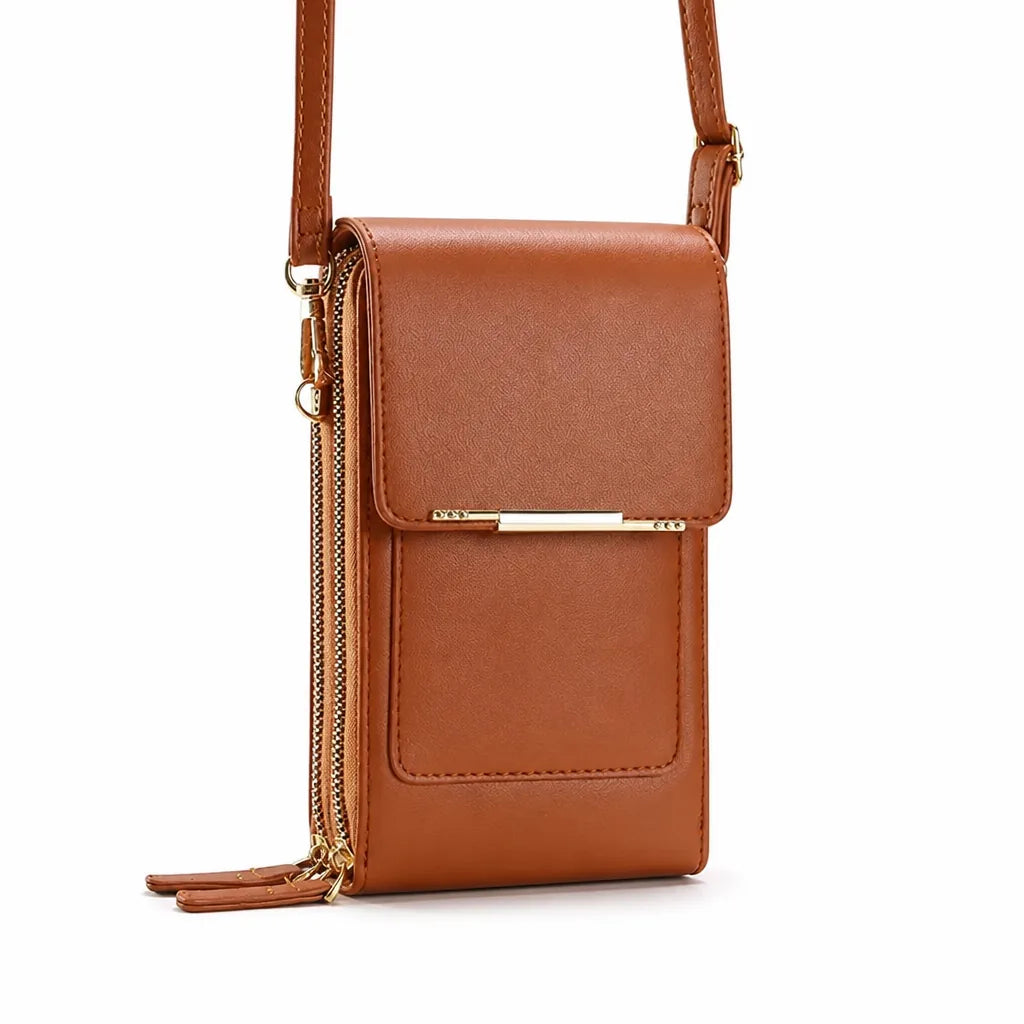 Crossbody Bag Touchscreen Window Two-Way Zipper Adjustable Strap