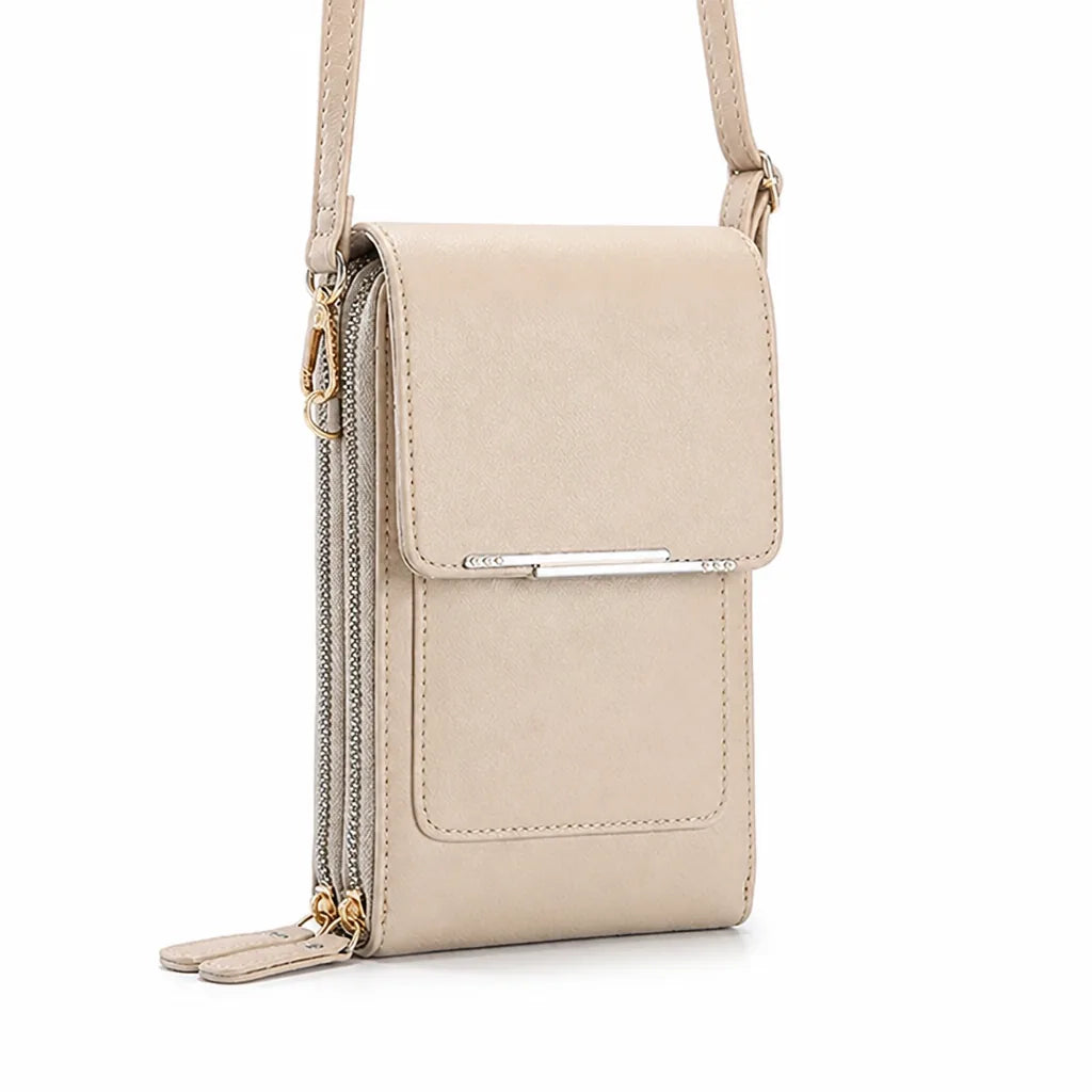 Crossbody Bag Touchscreen Window Two-Way Zipper Adjustable Strap