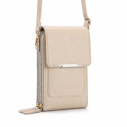 Crossbody Bag Touchscreen Window Two-Way Zipper Adjustable Strap
