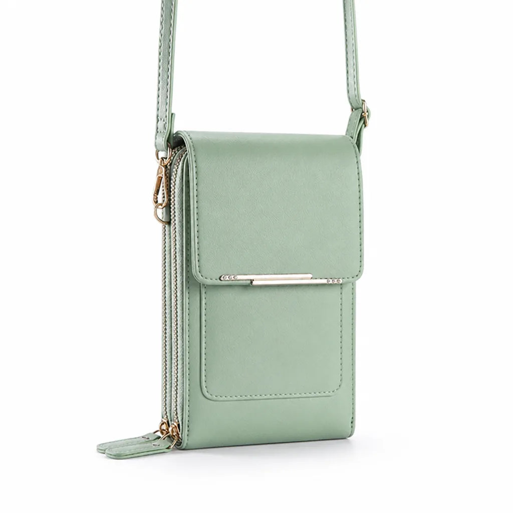 Crossbody Bag Touchscreen Window Two-Way Zipper Adjustable Strap