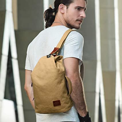 Crossbody Bag Waterproof Waxed Canvas Anti-Theft Pocket