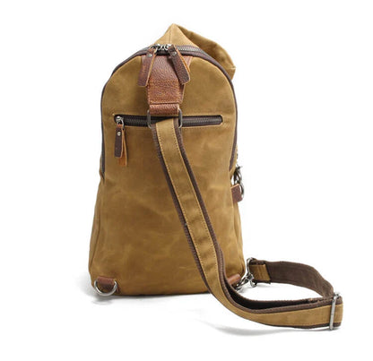 Crossbody Bag Waterproof Waxed Canvas Anti-Theft Pocket