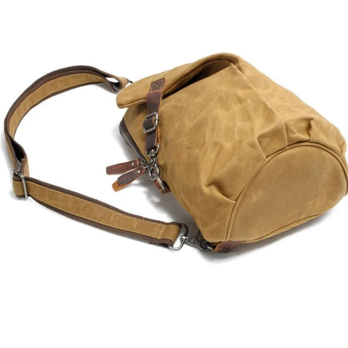 Crossbody Bag Waterproof Waxed Canvas Anti-Theft Pocket