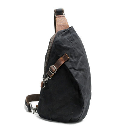 Crossbody Bag Waterproof Waxed Canvas Anti-Theft Pocket
