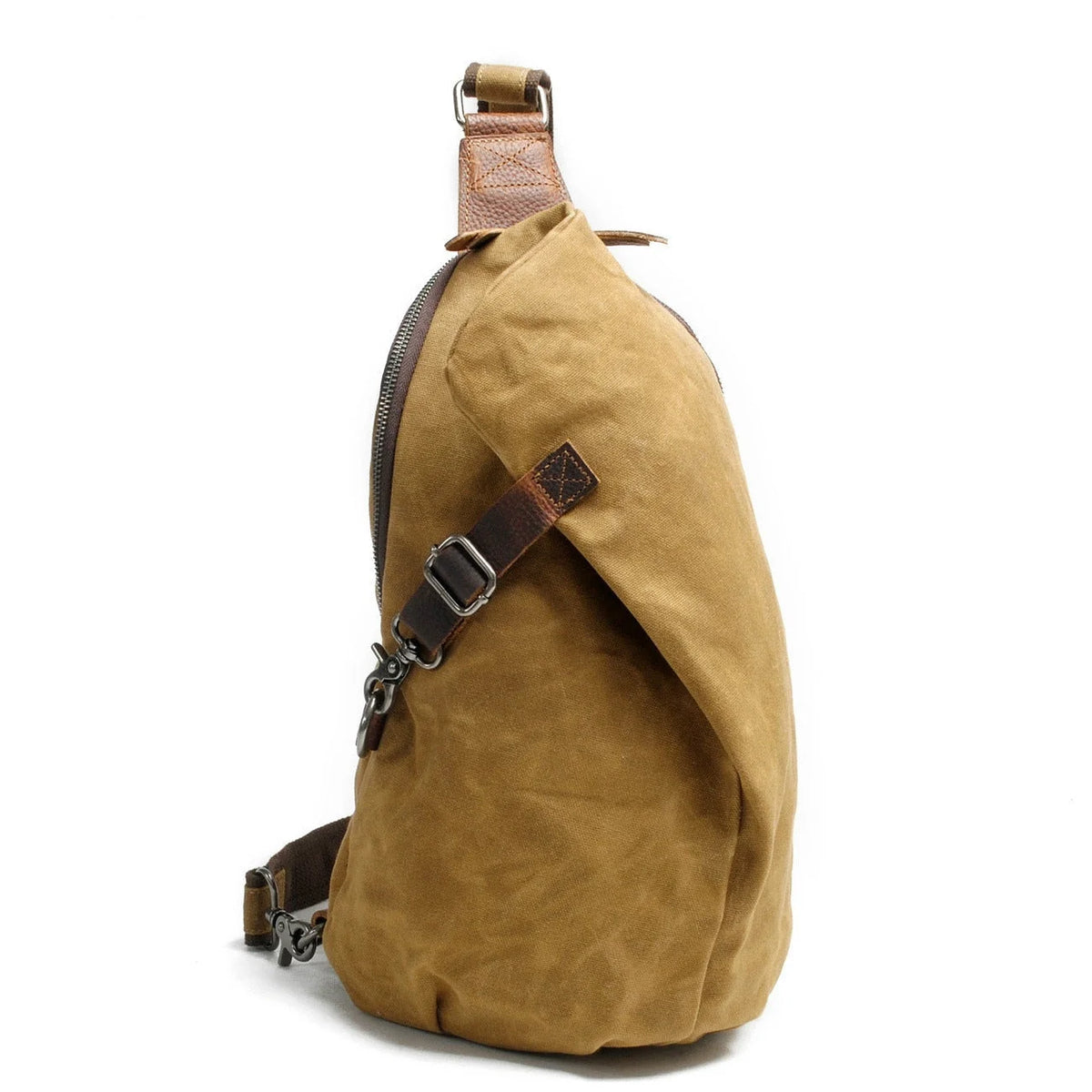 Crossbody Bag Waterproof Waxed Canvas Anti-Theft Pocket