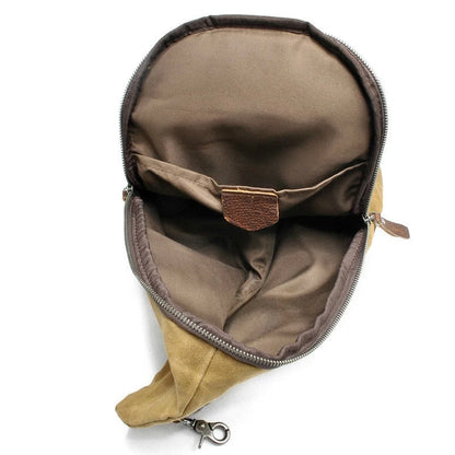 Crossbody Bag Waterproof Waxed Canvas Anti-Theft Pocket