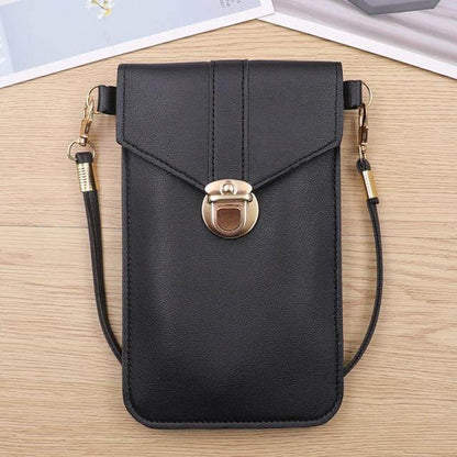 Crossbody Phone Bag PU Leather Touchscreen Window Multiple Pockets