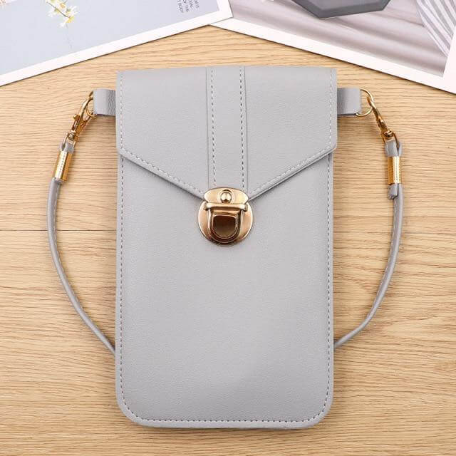 Crossbody Phone Bag PU Leather Touchscreen Window Multiple Pockets