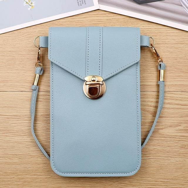 Crossbody Phone Bag PU Leather Touchscreen Window Multiple Pockets