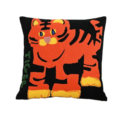 Cushion Cover Embroidered Animal Motif Machine Washable 45 cm