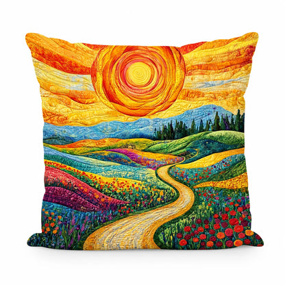Cushion Cover Quilted Cotton-Polyester Floral Print Envelope Closure