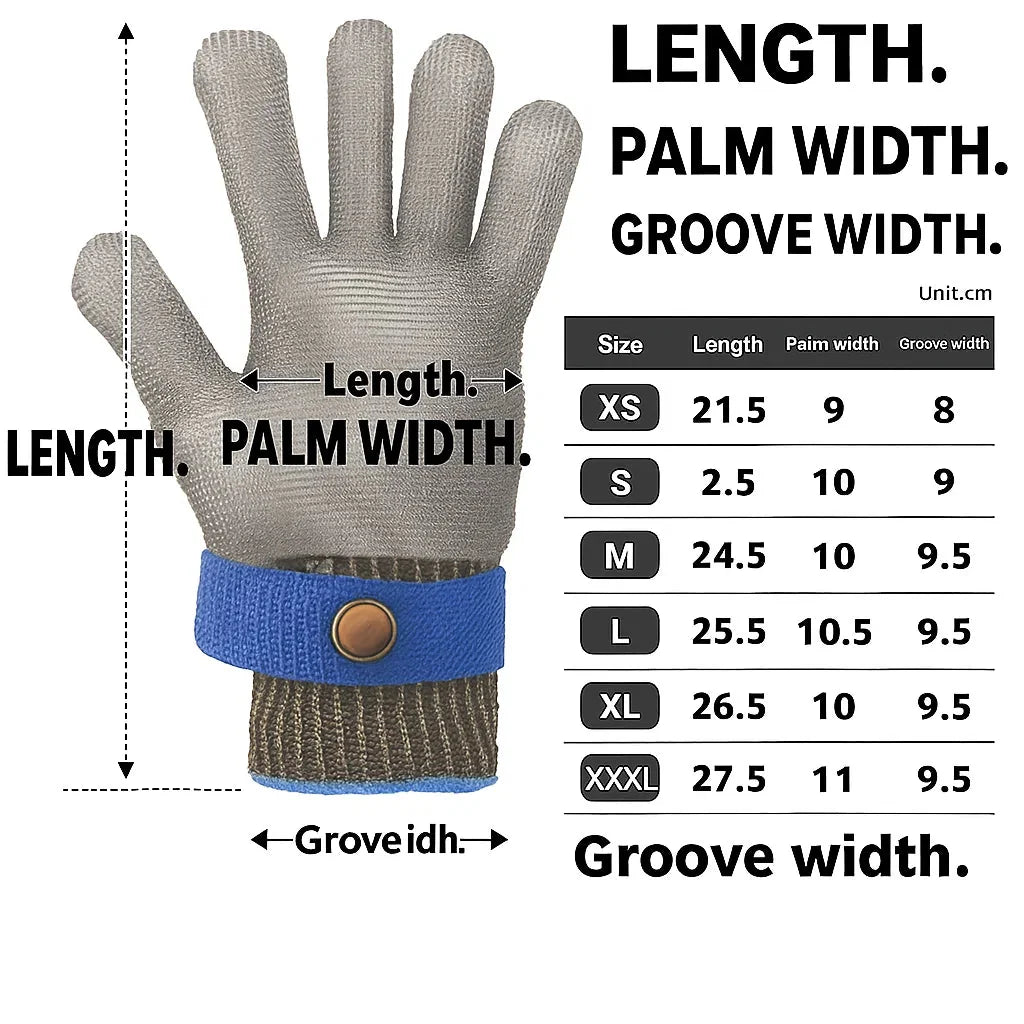 Cut-Resistant Gloves Stainless Steel Mesh Ergonomic & Flexible