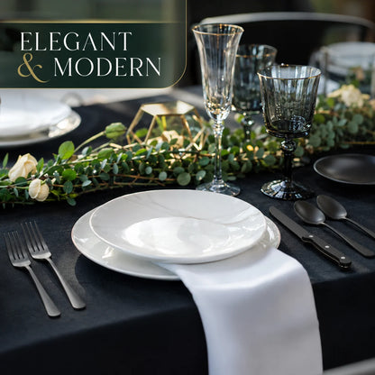 Cutlery Set Matte Black Stainless Steel 24-Piece Dishwasher Safe