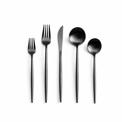 Cutlery Set Matte Stainless Steel Ergonomic Dishwasher-Safe
