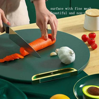 Cutting Board Round Double-Sided Antibacterial PE 13.78 Inch
