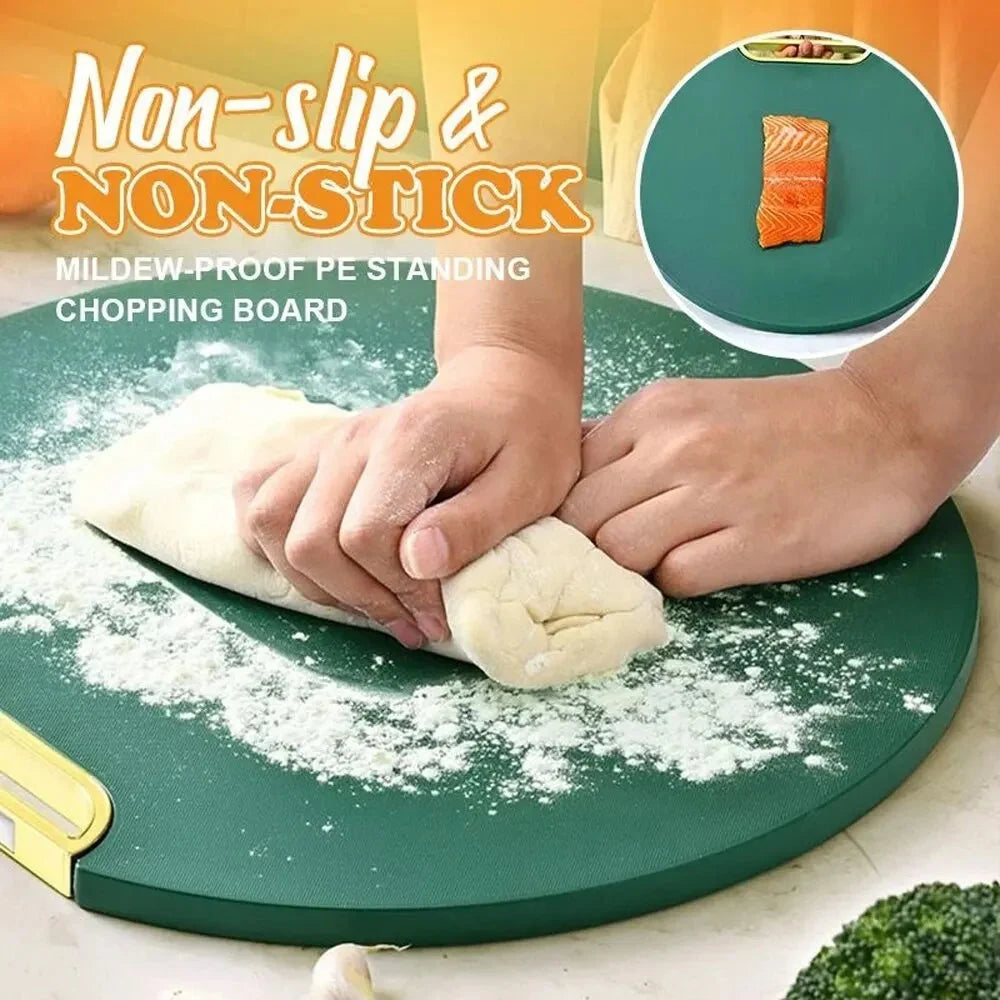 Cutting Board Round Double-Sided Antibacterial PE 13.78 Inch