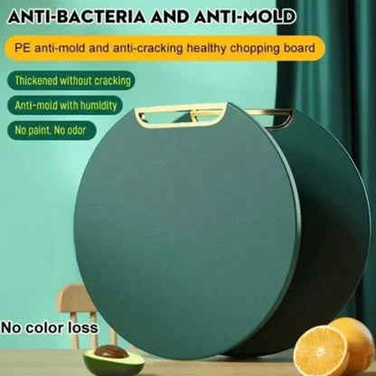 Cutting Board Round Double-Sided Antibacterial PE 13.78 Inch