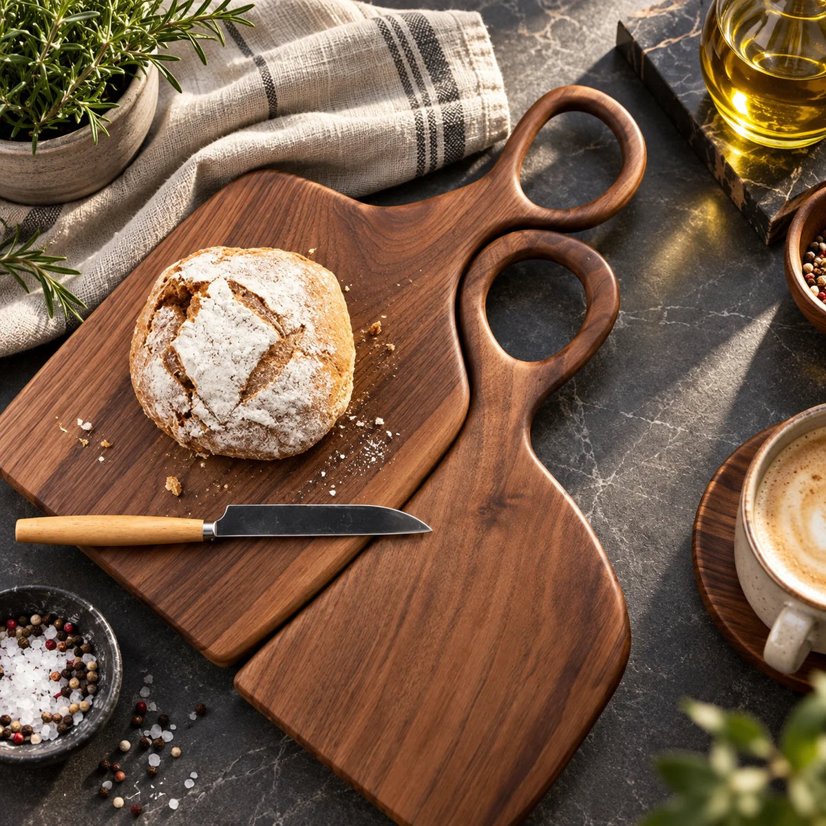 Cutting Board Set Double-Sided Walnut Two Sizes