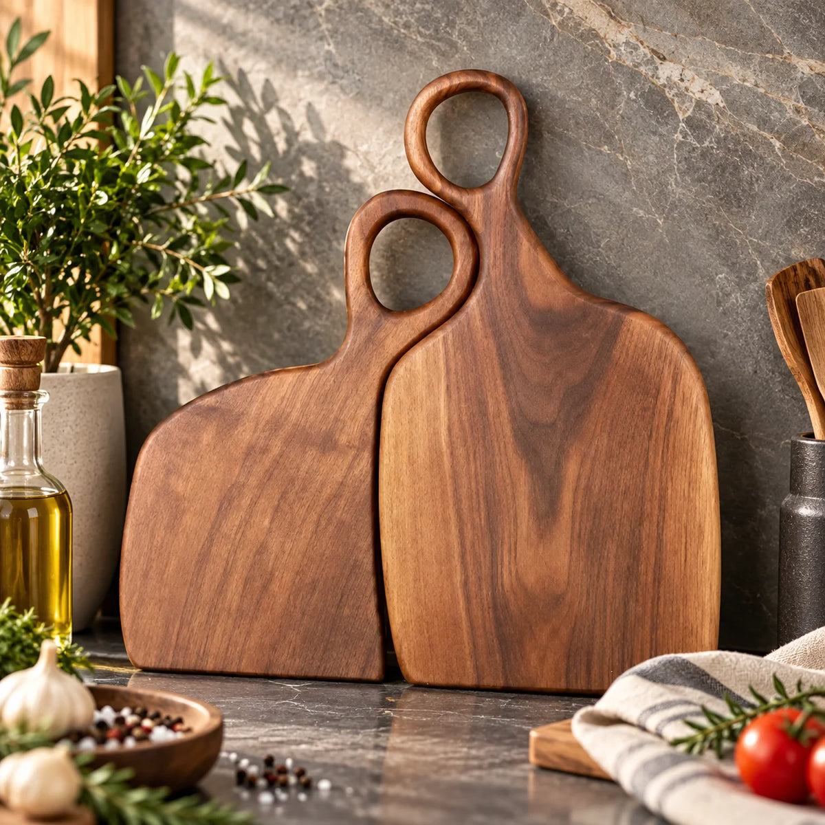 Cutting Board Set Double-Sided Walnut Two Sizes