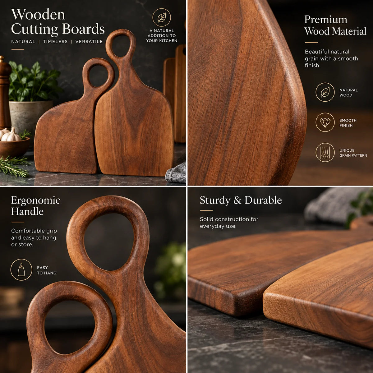 Cutting Board Set Double-Sided Walnut Two Sizes