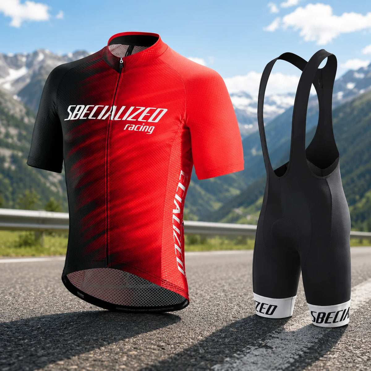 Cycling Jersey & Bib Shorts Set Quick-Dry Padded Chamois
