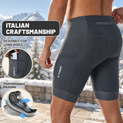 Cycling Shorts Five-Panel Gel Pad Compression Anti-Slip & Reflective