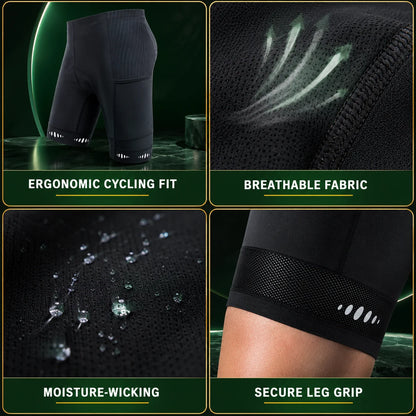 Cycling Shorts Five-Panel Gel Pad Compression Anti-Slip & Reflective