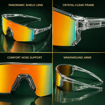 Cycling Sunglasses Wide Wraparound UV400 Polycarbonate