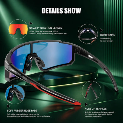 Cycling Sunglasses Wide Wraparound UV400 Polycarbonate