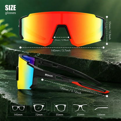 Cycling Sunglasses Wide Wraparound UV400 Polycarbonate