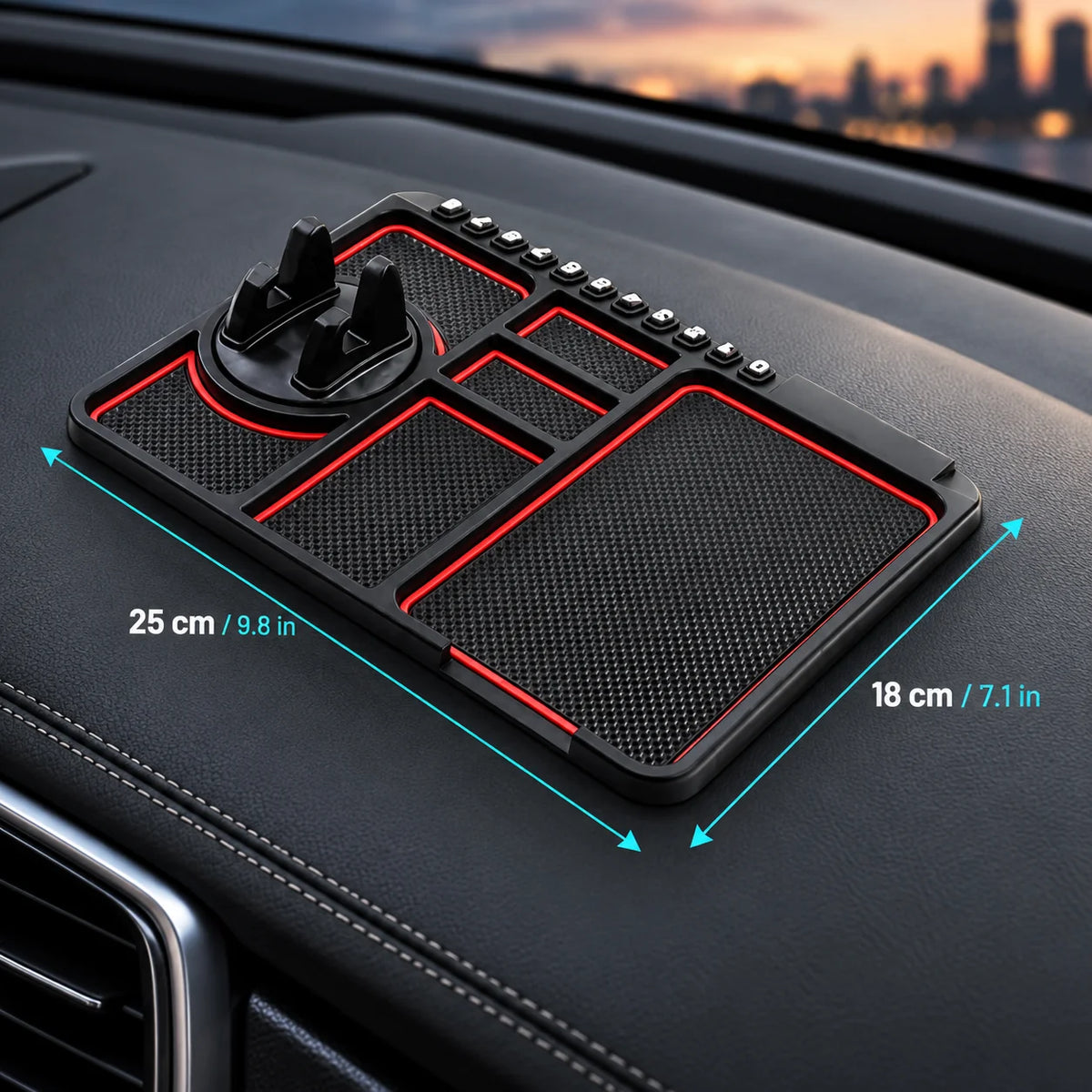 Dashboard Organizer Mat Non-Slip & Washable Silicone