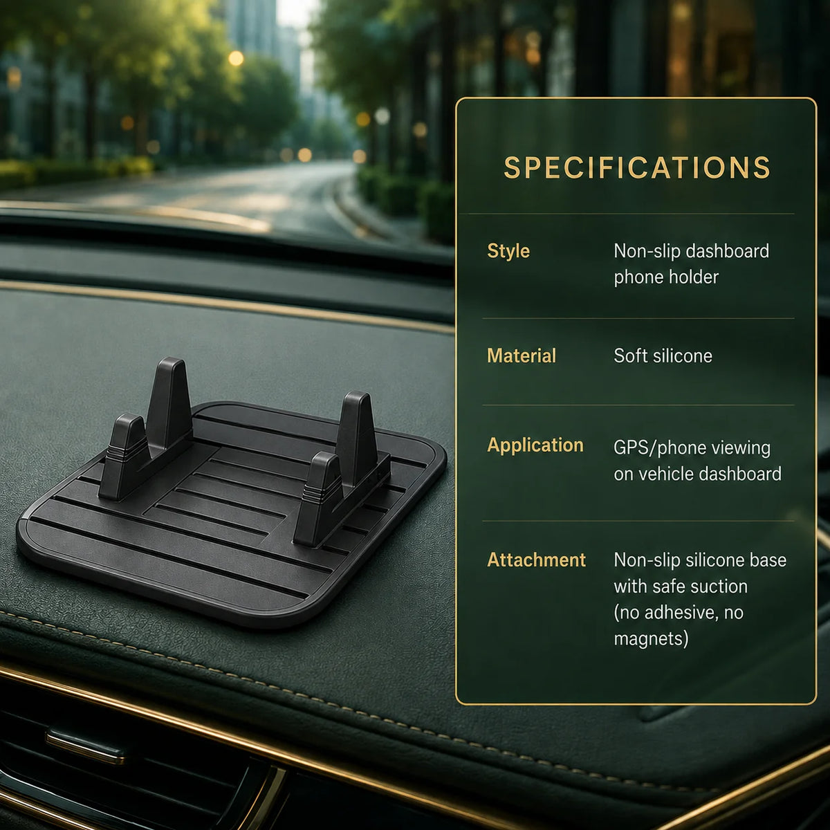 Dashboard Phone Holder Soft Silicone Suction Grip