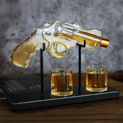Decanter Set Glass Revolver-Shaped Design