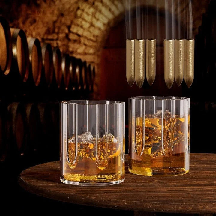 Decanter Set Glass Revolver-Shaped Design
