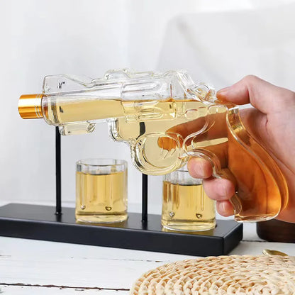 Decanter Set Glass Revolver-Shaped Design