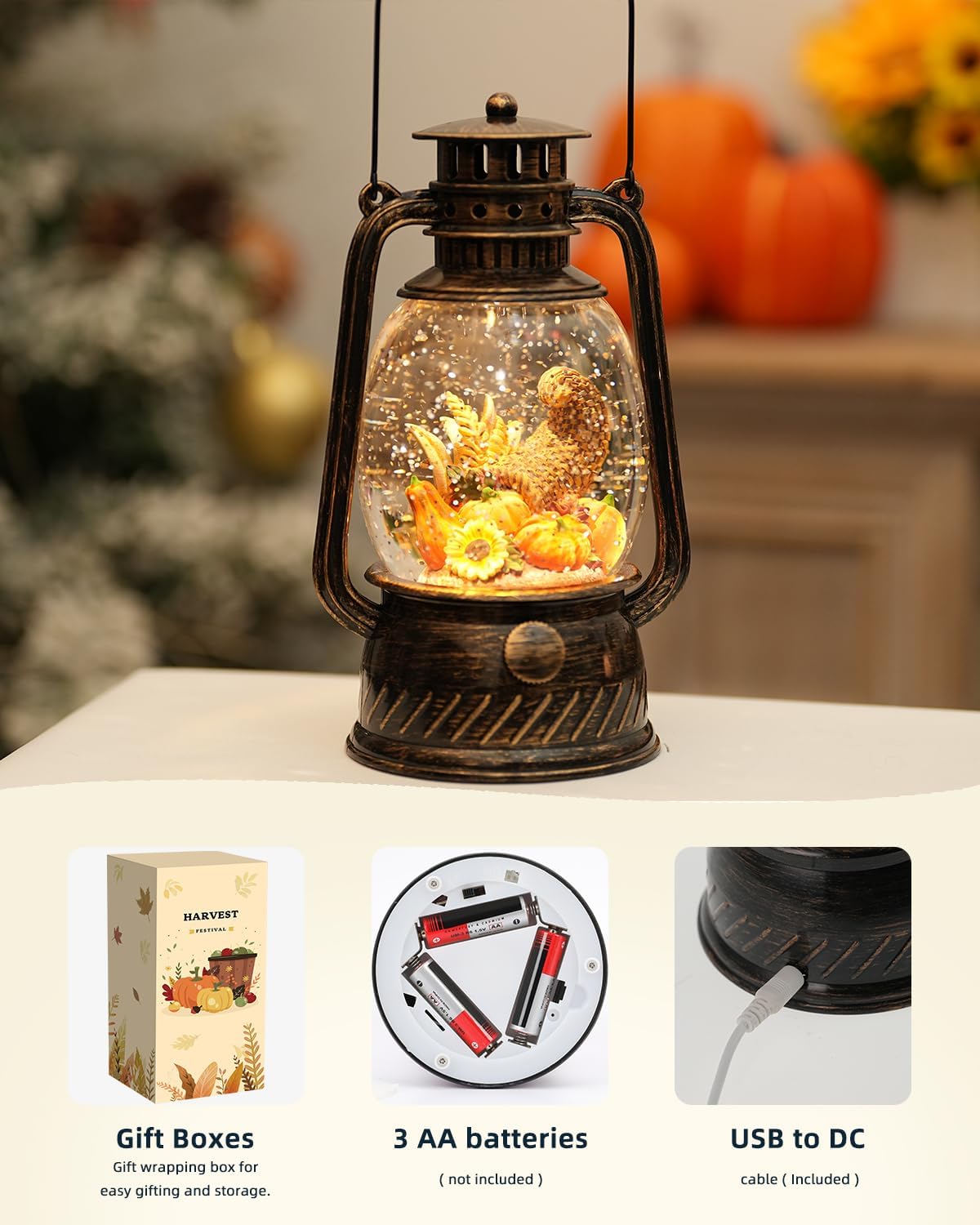 Decorative Lamp Hand-Painted Warm LED 6-Hour Timer