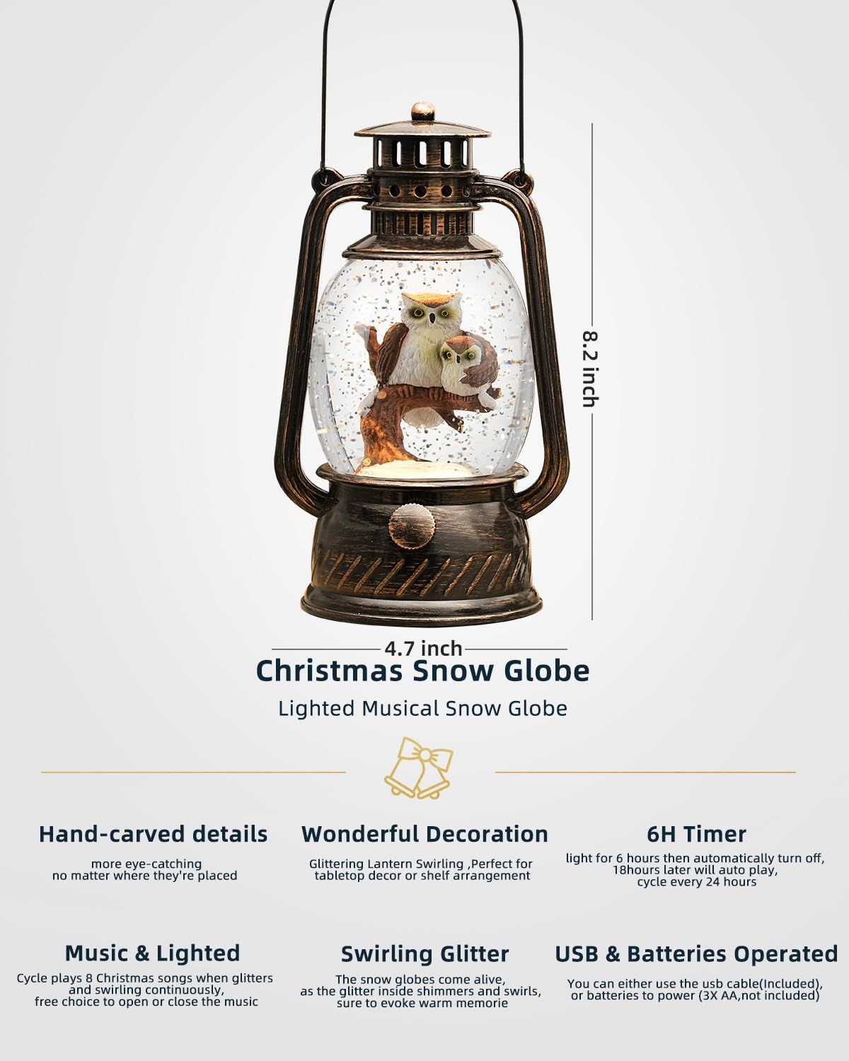 Decorative Lamp Hand-Painted Warm LED 6-Hour Timer