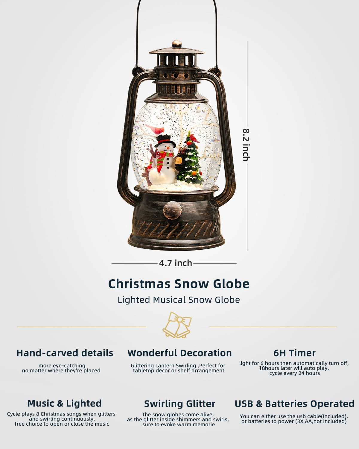 Decorative Lamp Hand-Painted Warm LED 6-Hour Timer