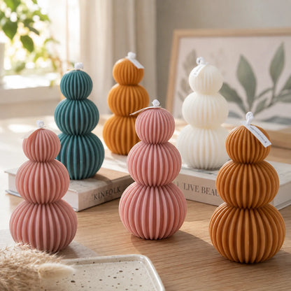 Decorative Scented Candle Geometric Dimpled Paraffin Wax