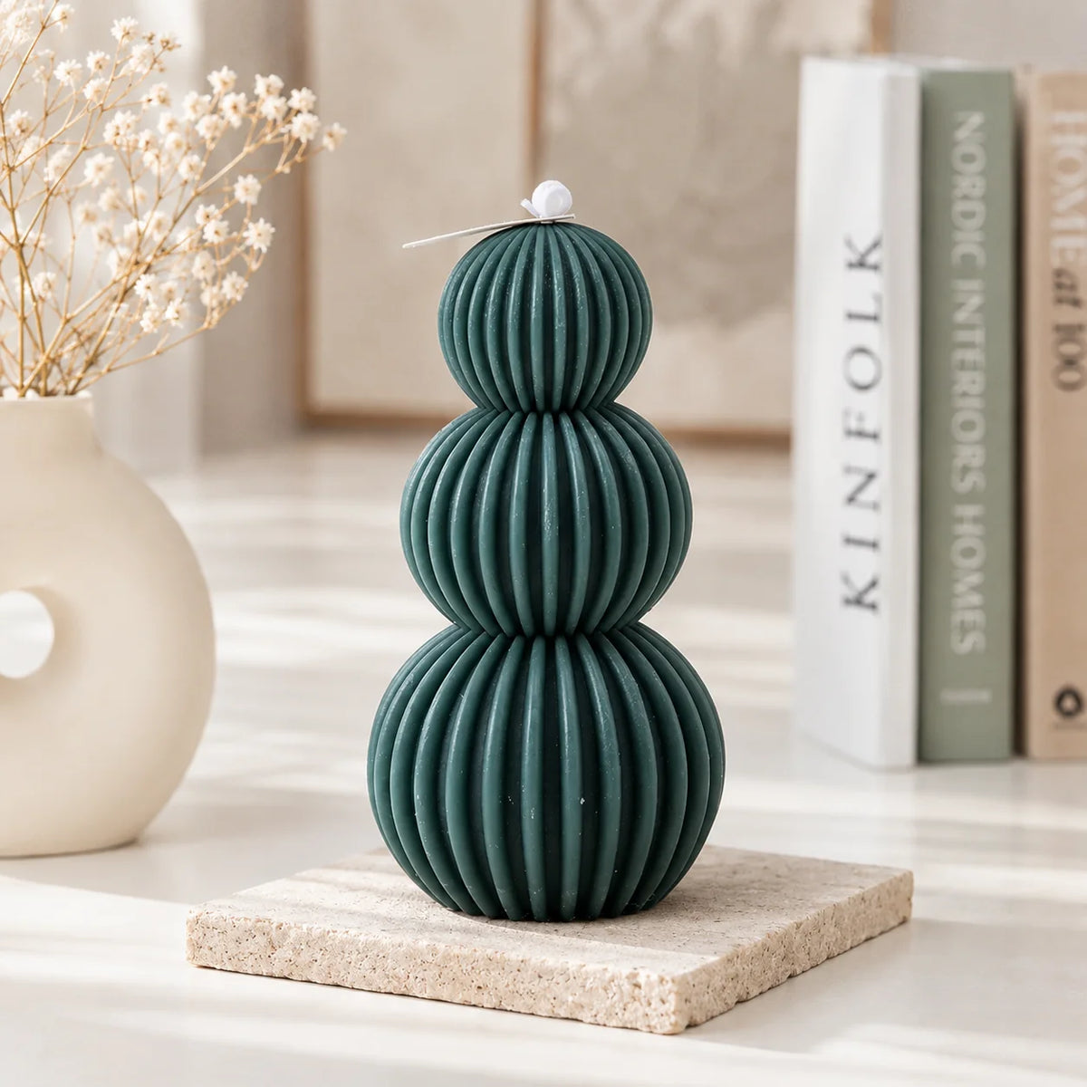 Decorative Scented Candle Geometric Dimpled Paraffin Wax