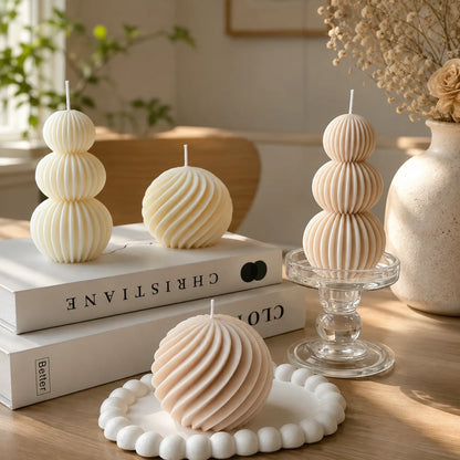 Decorative Scented Candle Geometric Dimpled Paraffin Wax