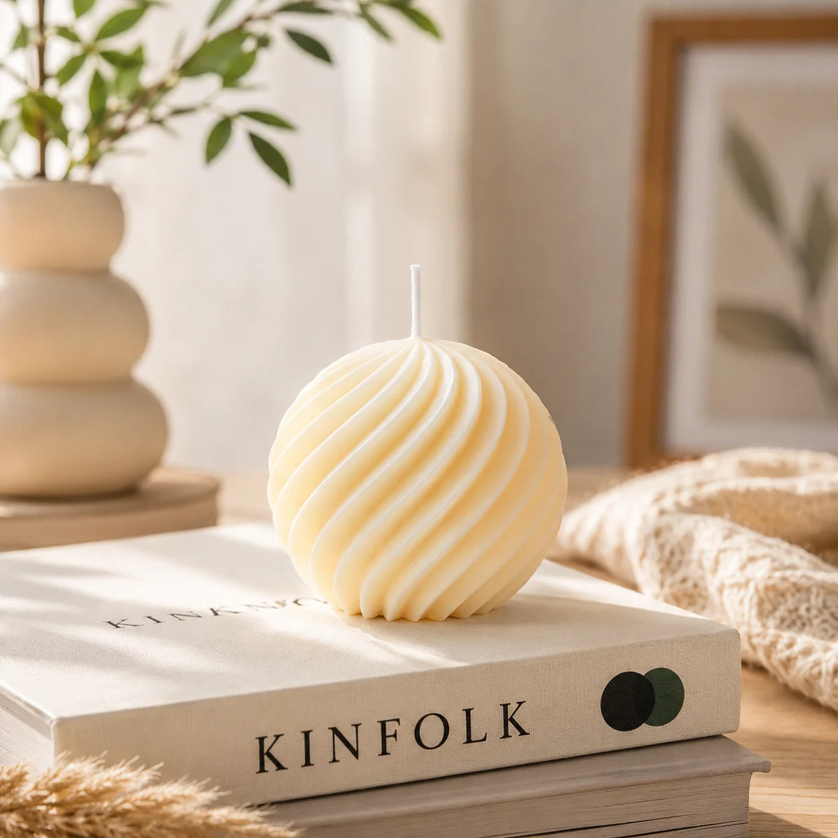Decorative Scented Candle Geometric Dimpled Paraffin Wax