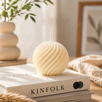 Decorative Scented Candle Geometric Dimpled Paraffin Wax