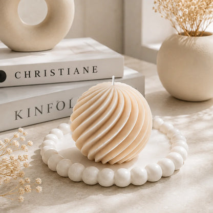 Decorative Scented Candle Geometric Dimpled Paraffin Wax