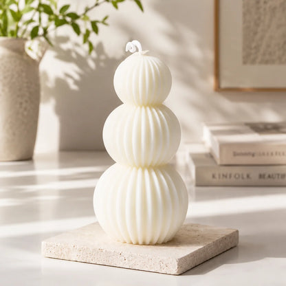 Decorative Scented Candle Geometric Dimpled Paraffin Wax
