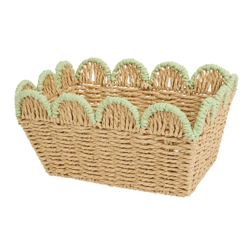 Decorative Storage Basket Scalloped Edge & Eco-Friendly
