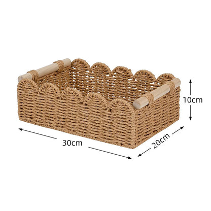 Decorative Storage Basket Scalloped Edge & Eco-Friendly