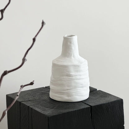 Decorative Vase Textured Ceramic Tabletop & Shelf Accent