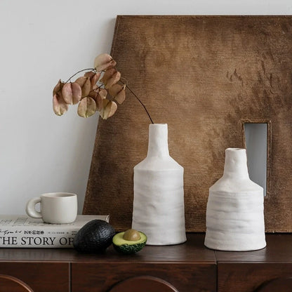 Decorative Vase Textured Ceramic Tabletop & Shelf Accent